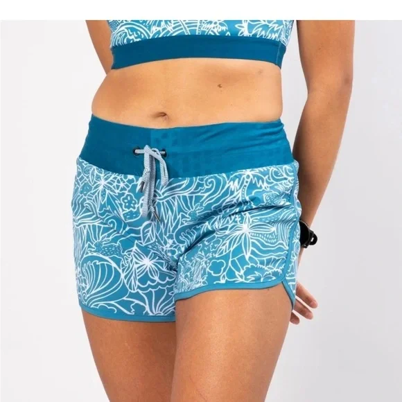 Rabbit Surf N Turf 2.5” Blue Sapphire Women's Athletic Shorts - Picture 8 of 10